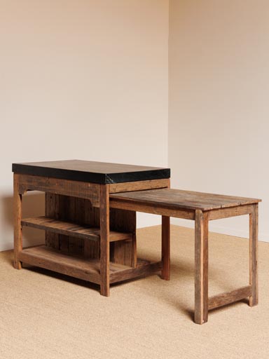 Black marble counter Greta with sliding table