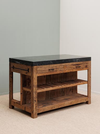 Black marble kitchen counter Greta