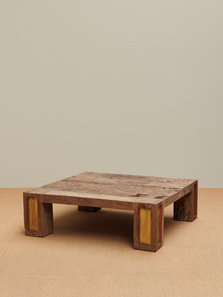 Table basse carrée Visconti inserts laiton - 3