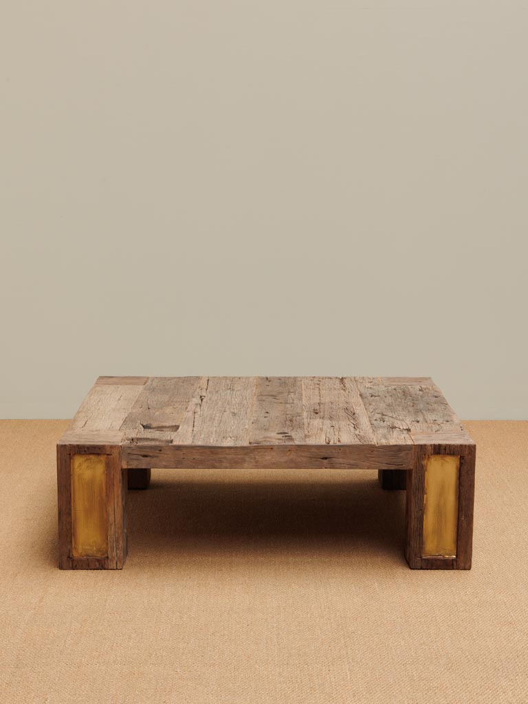 Table basse carrée Visconti inserts laiton - 5
