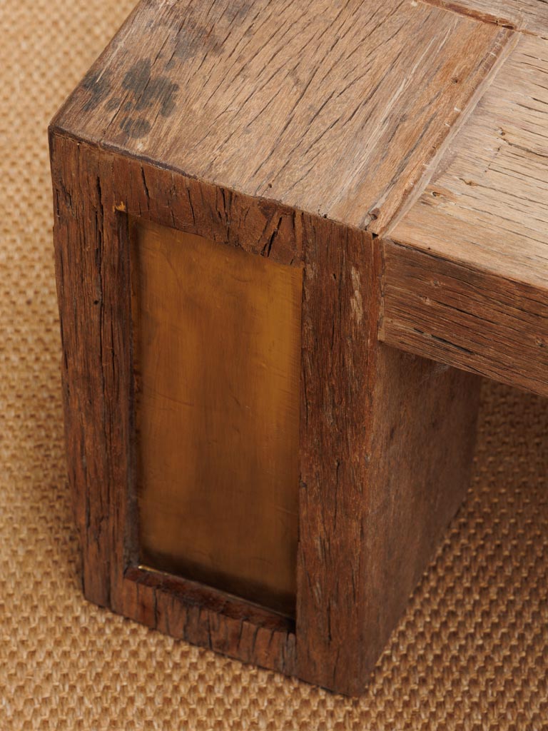 Table basse carrée Visconti inserts laiton - 4