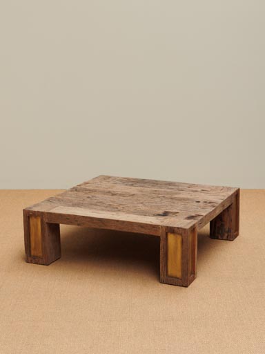 Square coffee table Visconti brass inserts
