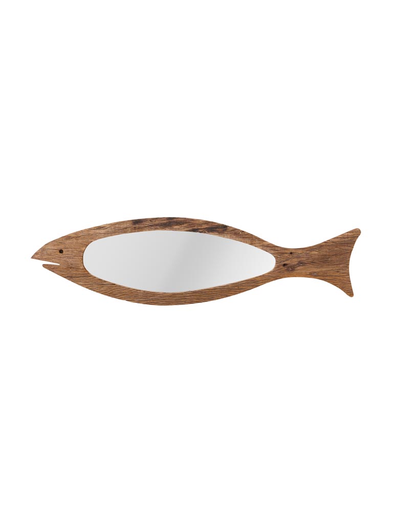 Mirror long fish recycled wood - 2