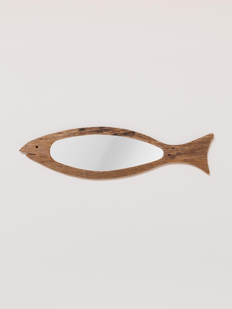 Mirror long fish recycled wood - 1