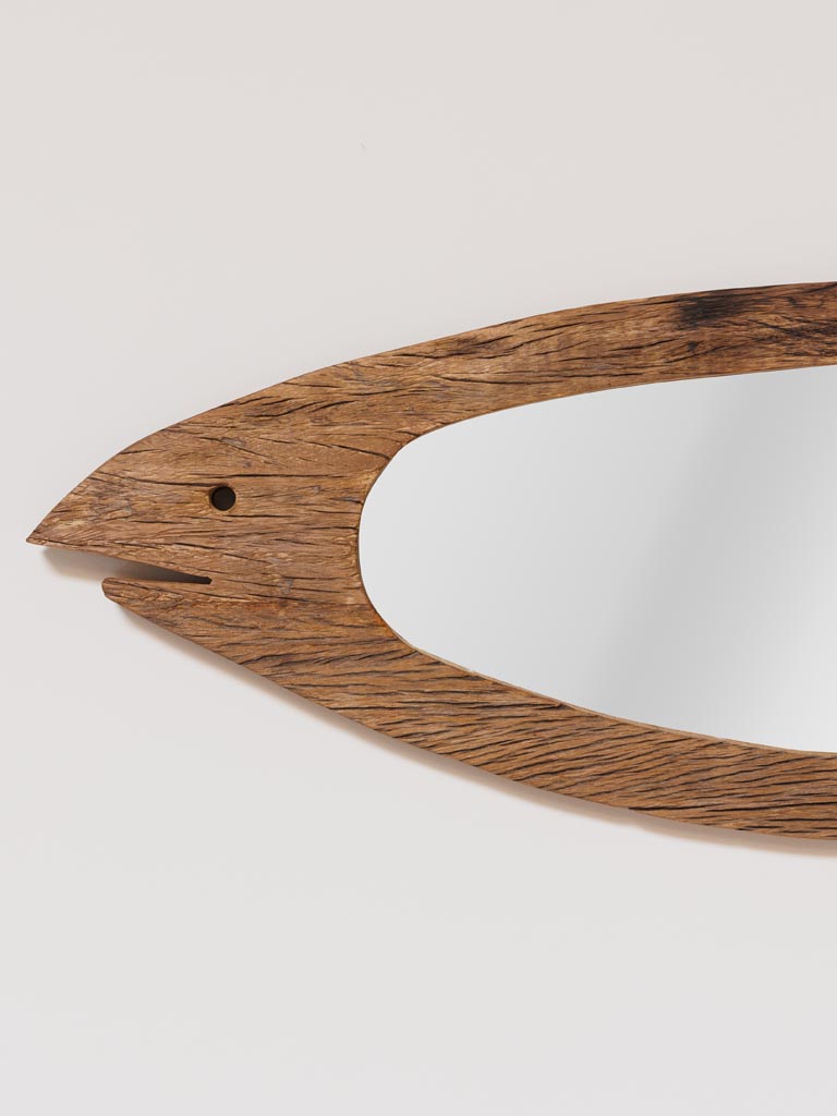 Mirror long fish recycled wood - 3
