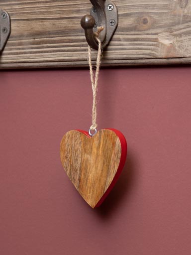 Suspension coeur en bois 8cm