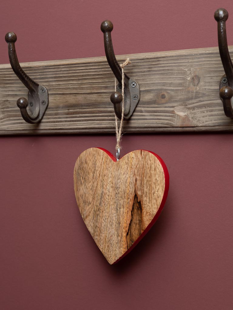 Suspension coeur en bois 15cm - 1