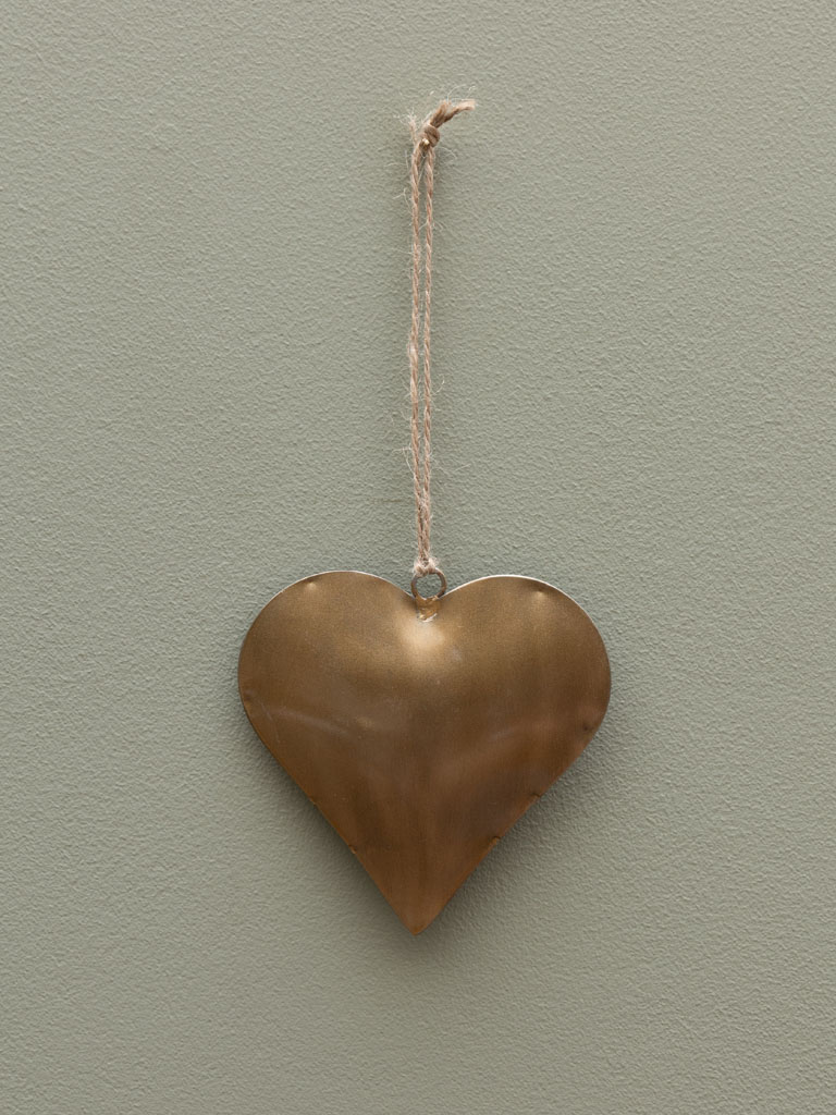Hanging heart brass patina - 1
