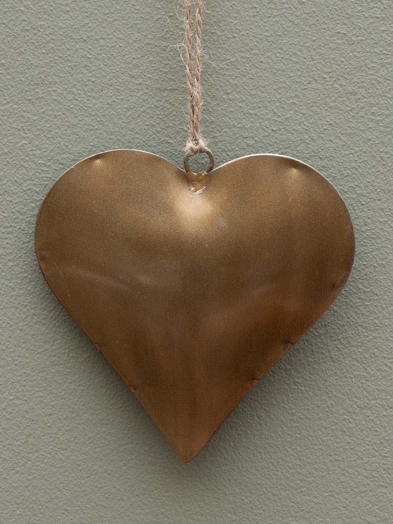 Hanging heart brass patina - 3