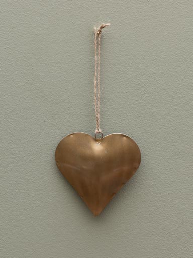 Hanging heart brass patina