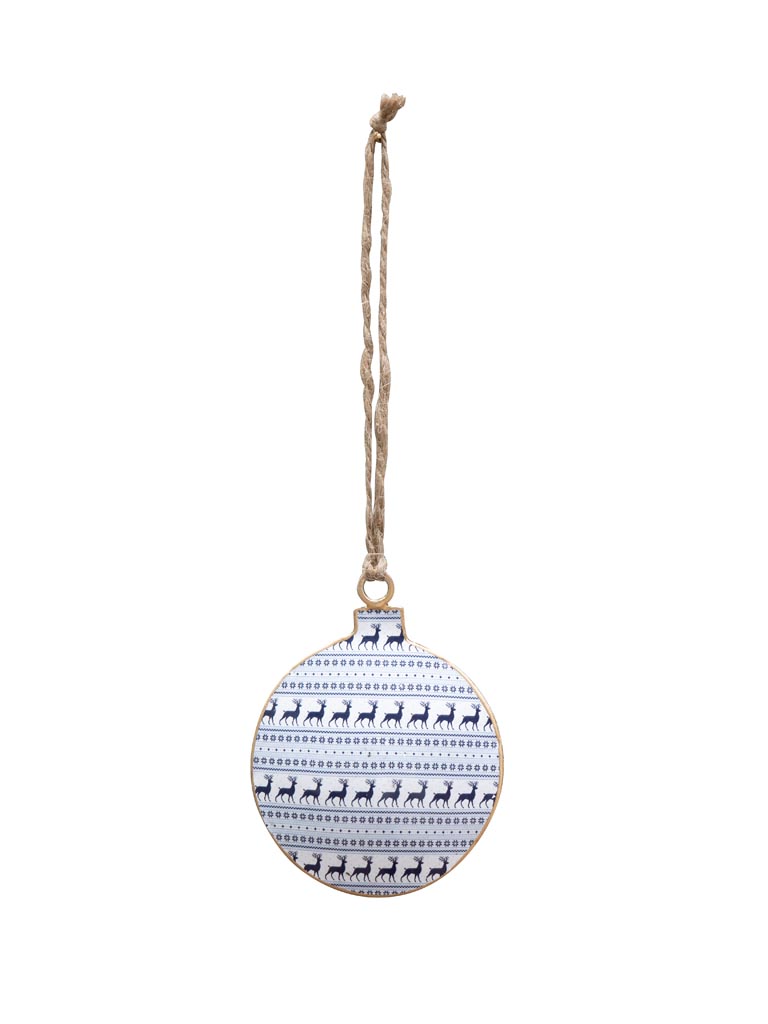 Hanging white ball with small deers - 2