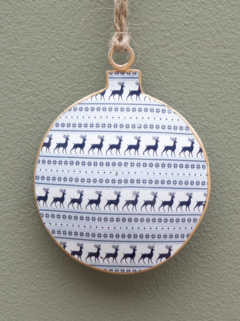 Hanging white ball with small deers - 3