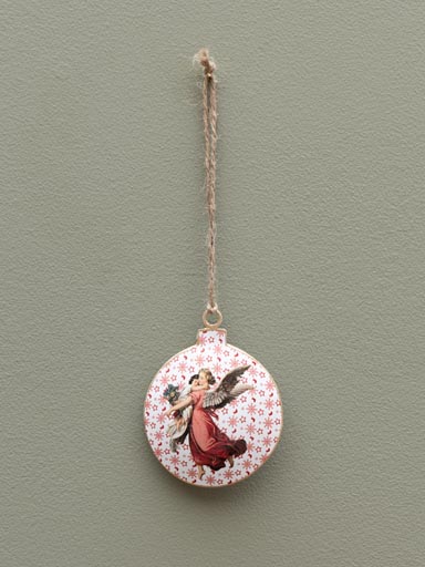 Hanging red ball with angels