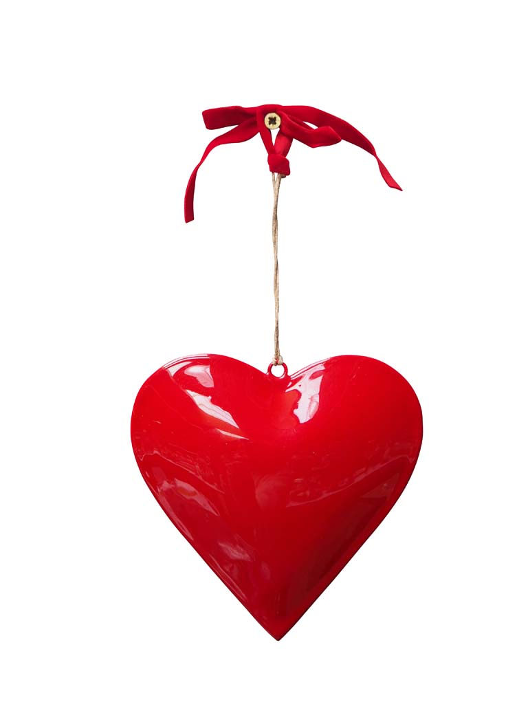 Hanging enamel heart red XL - 2