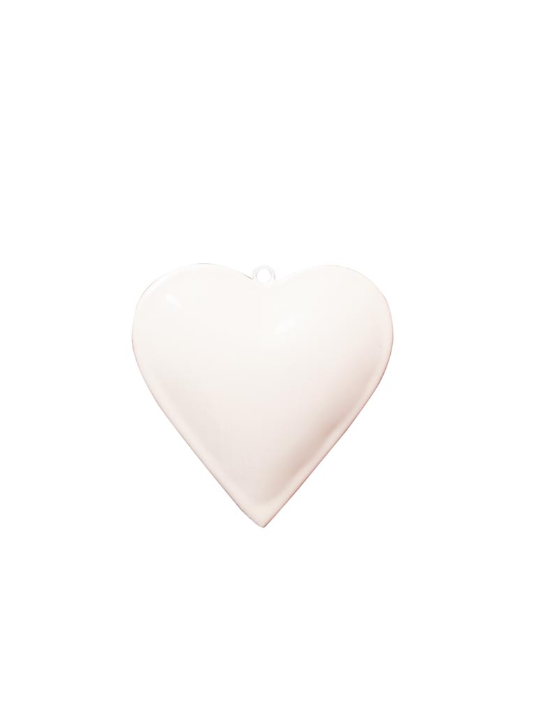 Hanging white enamel heart - 2