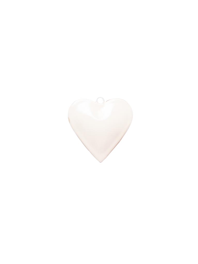 Small hanging white enamel heart - 2