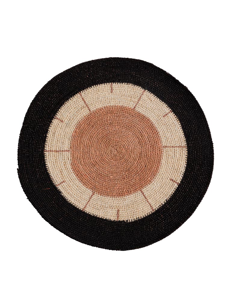 Ethnic round placemat terracotta sun - 2