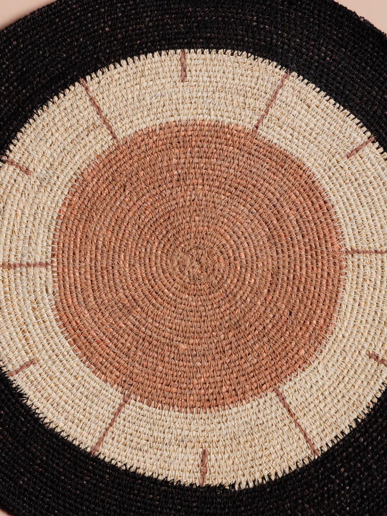 Ethnic round placemat terracotta sun - 3