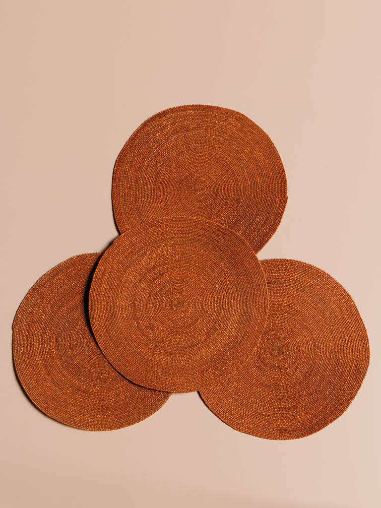 S/4 sets de table ethnique terracotta - 1