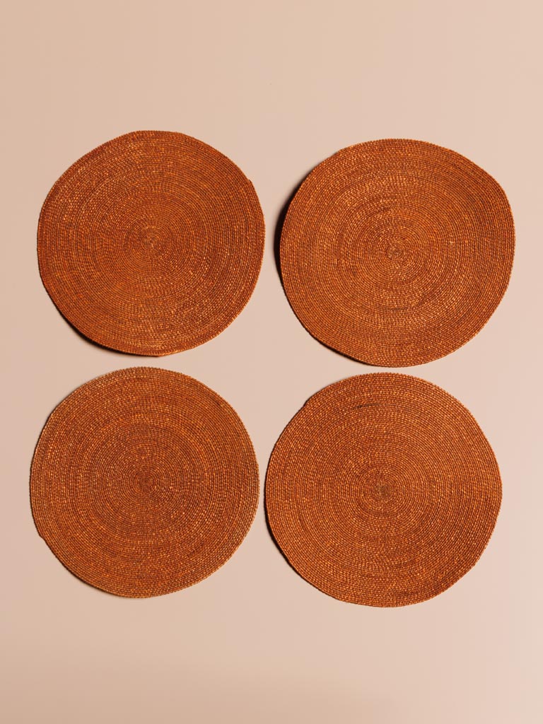 S/4 sets de table ethnique terracotta - 3