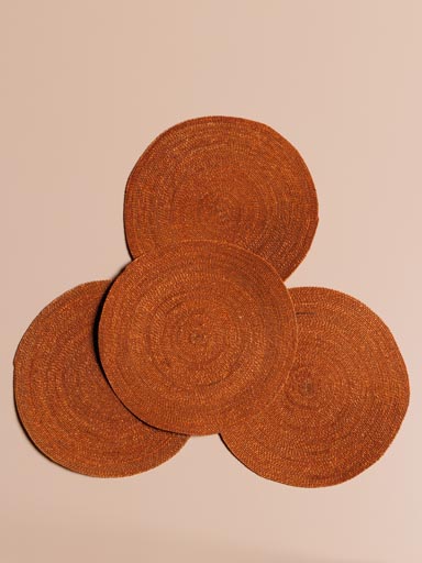 S/4 sets de table ethnique terracotta