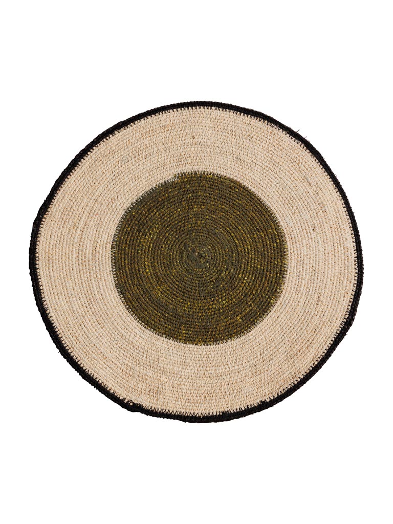 Ethnic round placemat olive center - 2