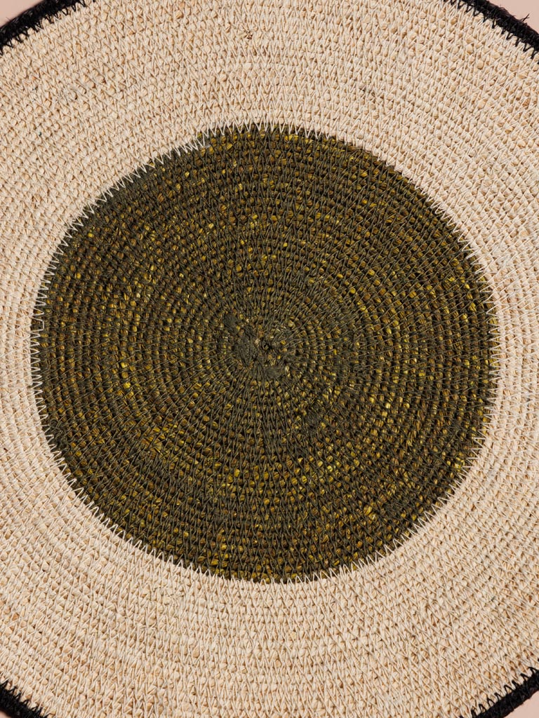 Ethnic round placemat olive center - 3