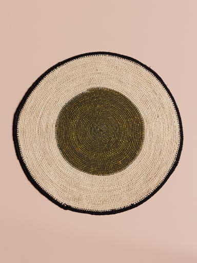 Ethnic round table olive center