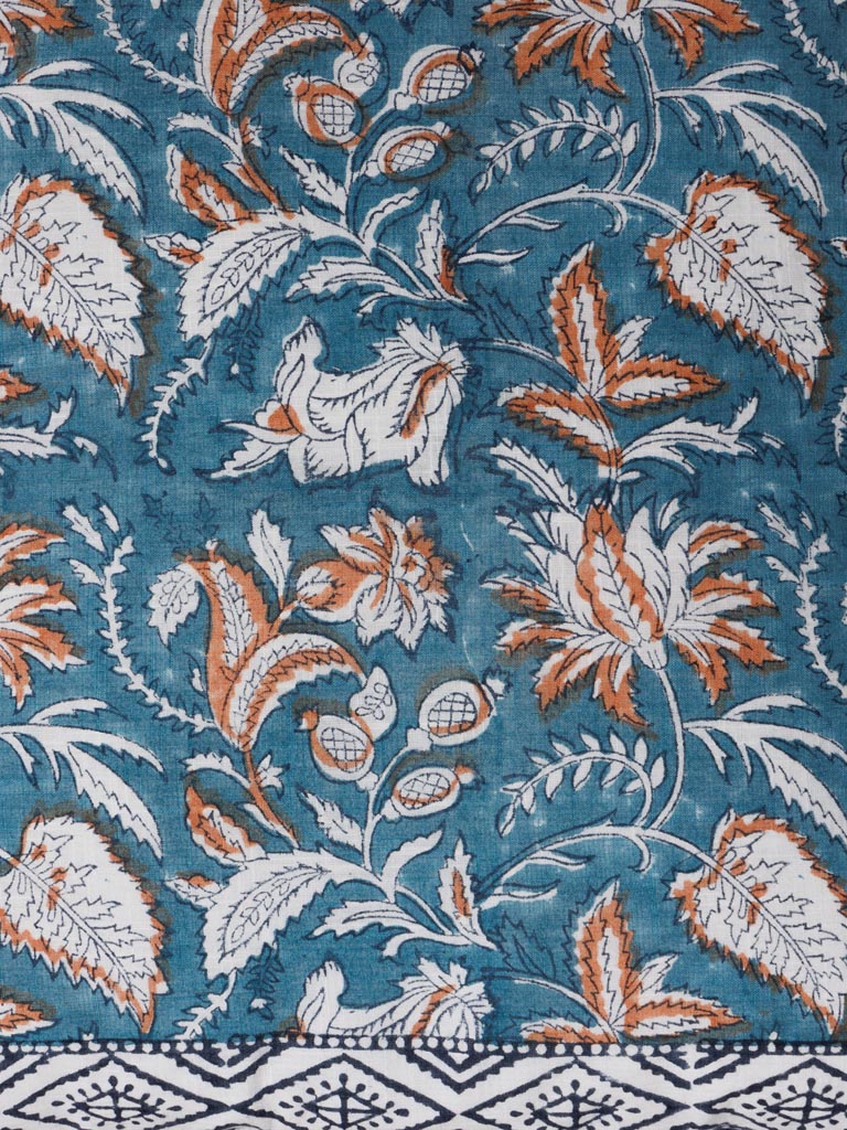 Flowery blockprint cushion pavot - 4