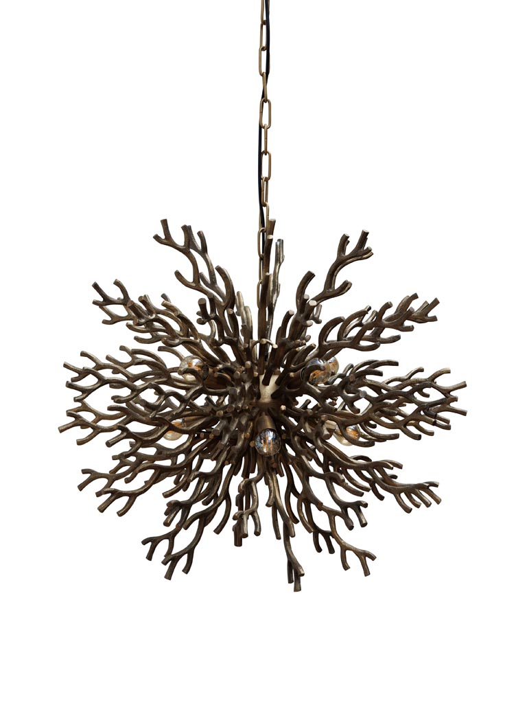 Hanging lamp antique gold Coralia - 2