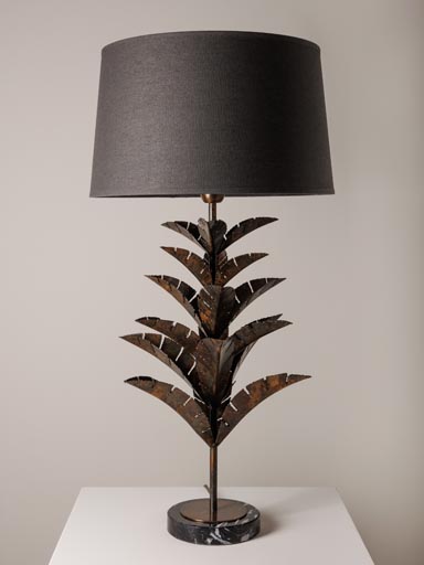 Lampe à poser base marbre noir Hostoa