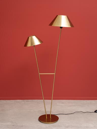 Double floor lamp Golden hat