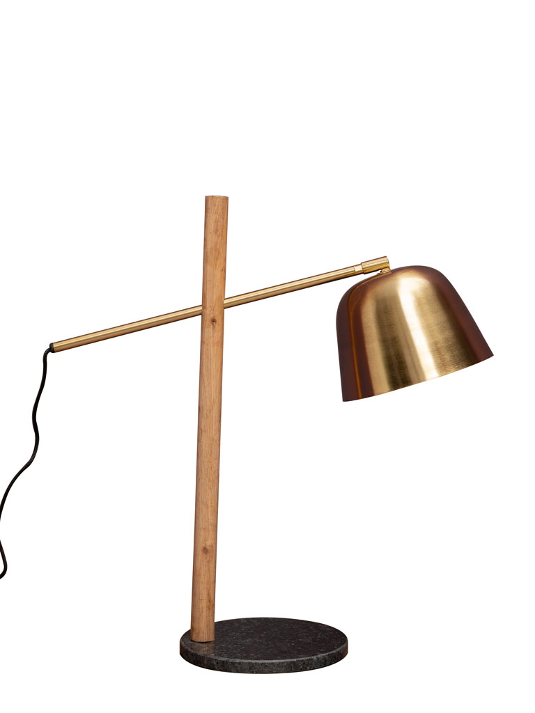 LAMPE de bureau bois et laiton - 2