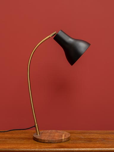 LAMPE de bureau Invanka base bois