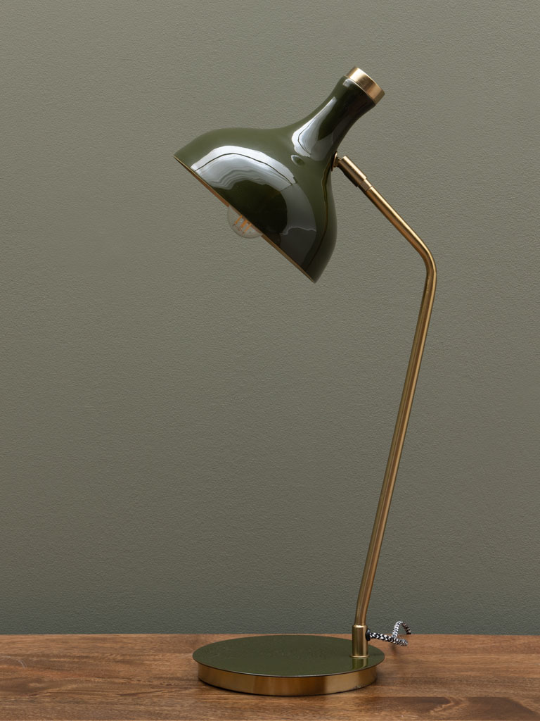 Lampe de bureau verte et dorée Olive - 1