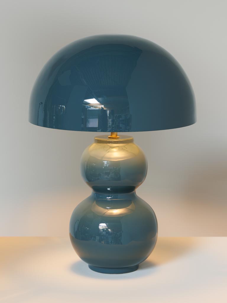 Lacquered blue table lamp Bulb - 3