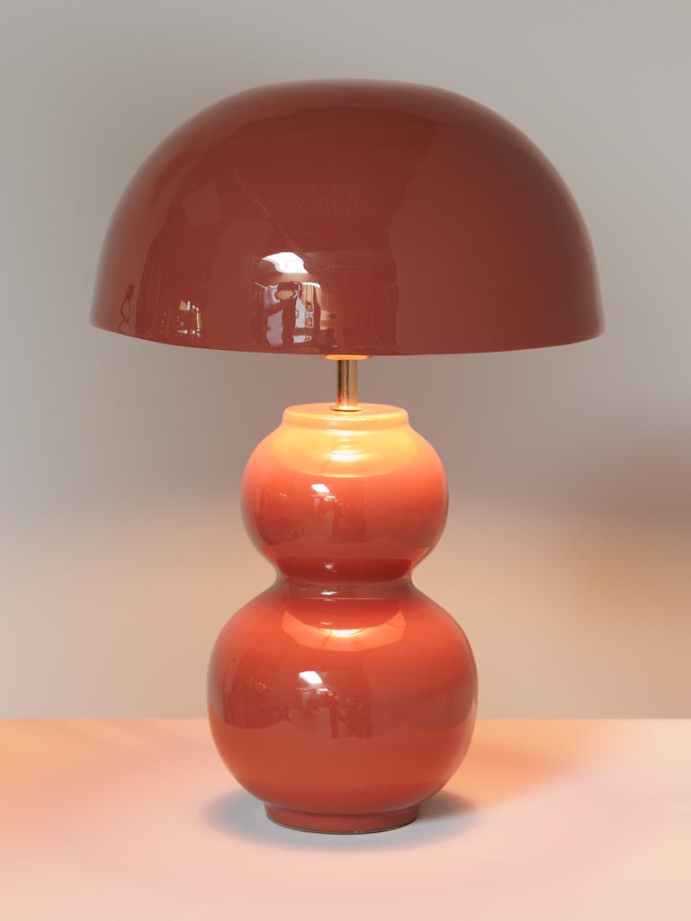 Lacquered persian red table lamp Bulb - 4