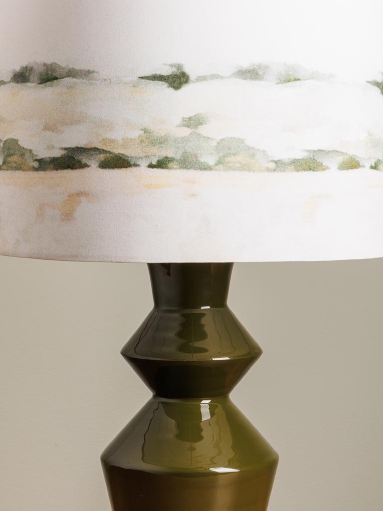 Green lacquered table lamp Rivage - 4