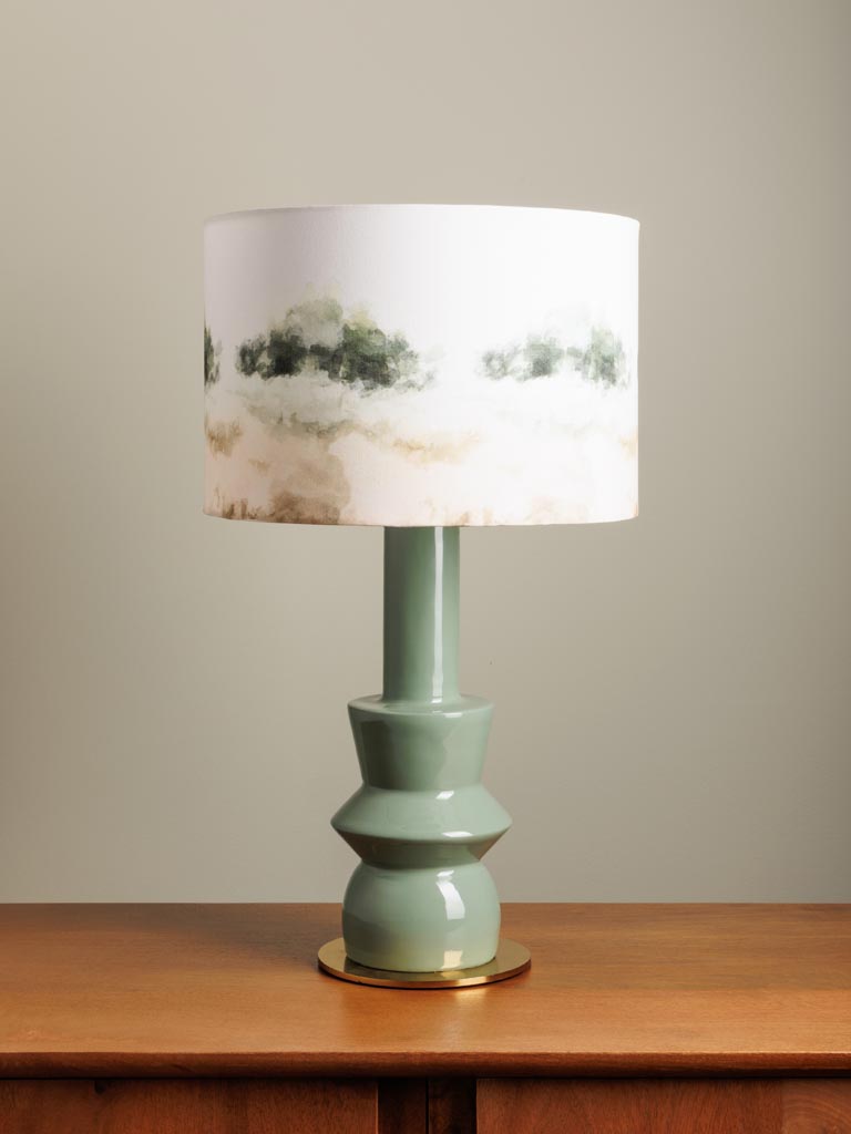 Green lacquered table lamp Landscape - 1