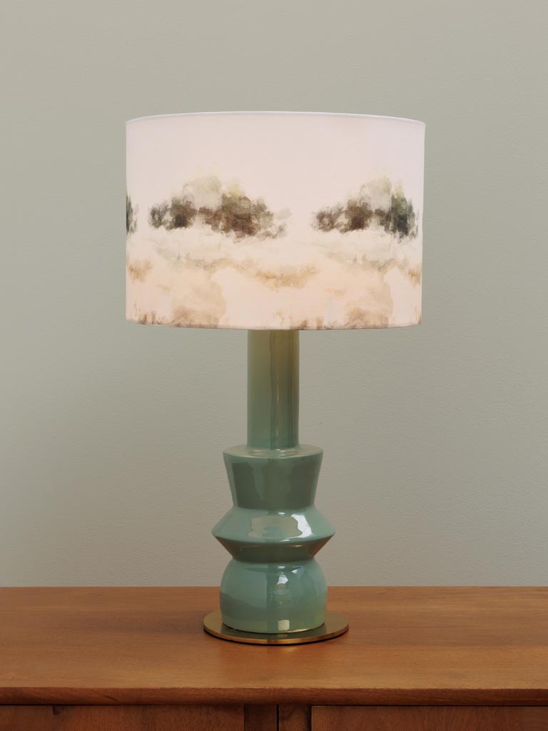 Green lacquered table lamp Landscape - 3