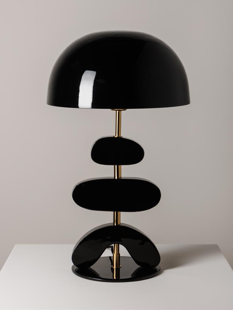 Laquered black table lamp Livello - 3