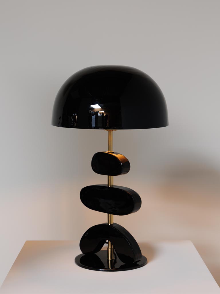 Laquered black table lamp Livello - 4