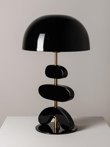 Laquered black table lamp Livello