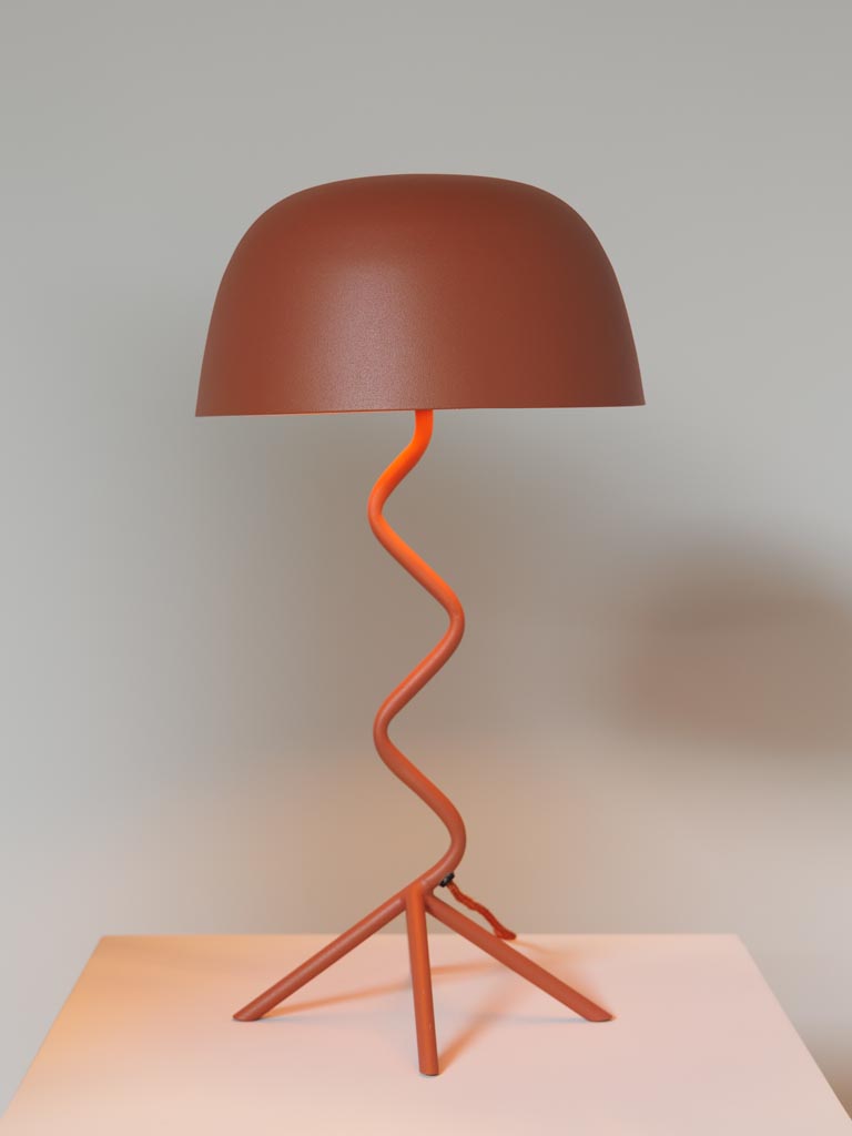 Orange table lamp 4 feet Zigzag - 4
