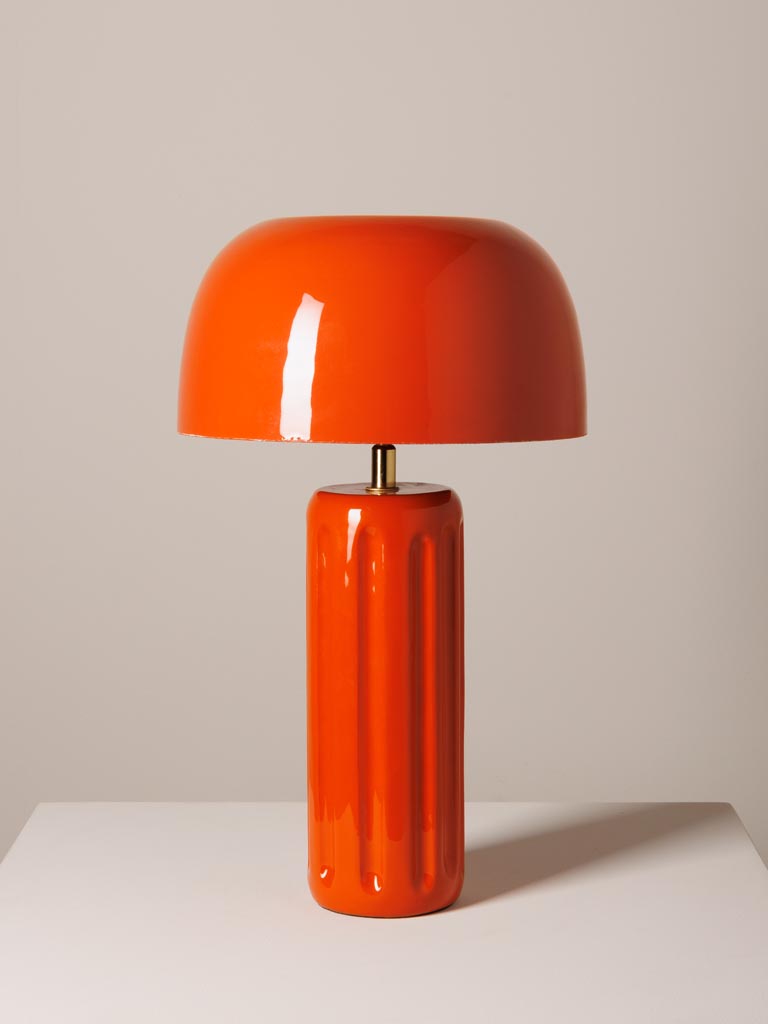 Red lacquered table lamp Linda - 1