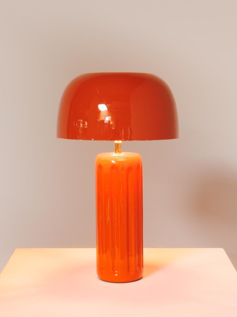 Red lacquered table lamp Linda - 4
