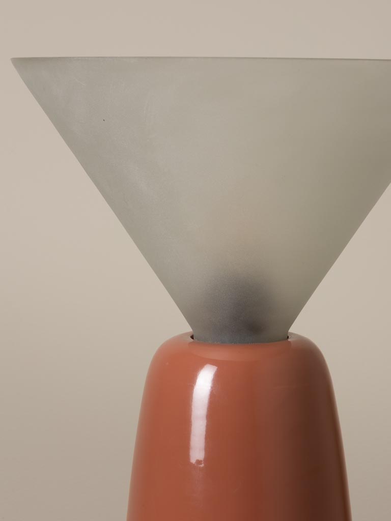 Terracotta table lamp with glass cone Cornett - 4