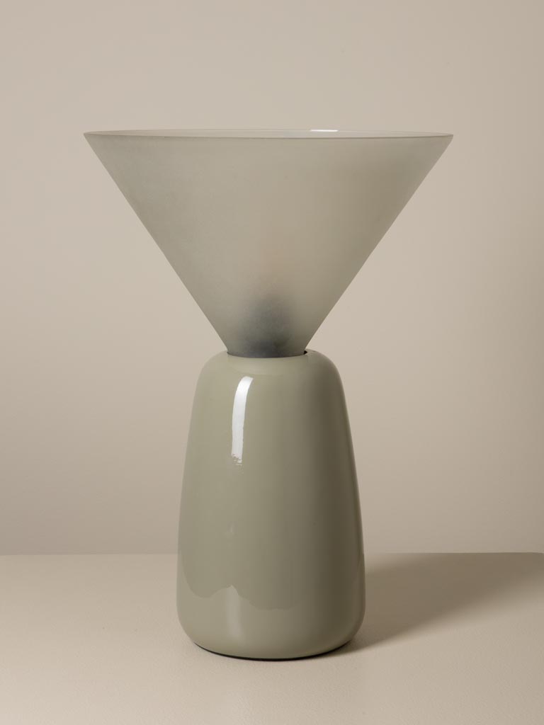 Light green table lamp with glass cone Cornett - 1