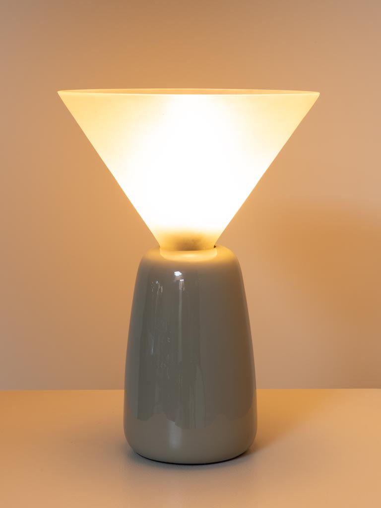 Light green table lamp with glass cone Cornett - 3