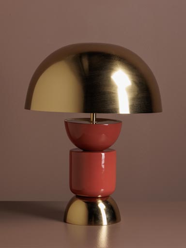 Burgundy & gold table Lamp Fama
